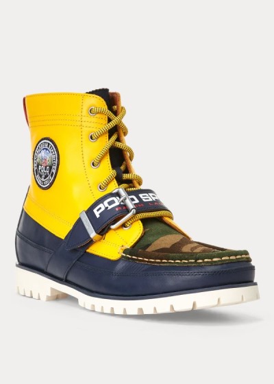 Botas Polo Ralph Lauren Hombre Amarillos / Azul Marino Multicolor - Polo Sport Ranger - VEFTB2817